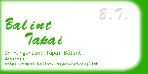 balint tapai business card